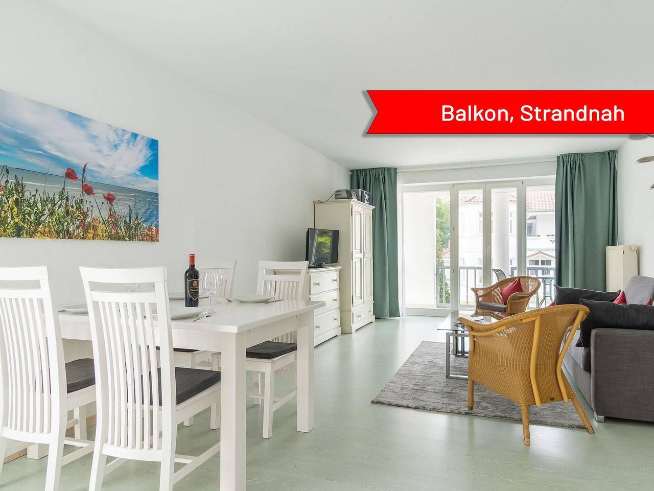 Ganze Ferienwohnung, Villa Strandidyll Neubau Ferienwohnung 1.2 mit Balkon - Apartment 1.2 / 2 - Raum - Apartment mit Balkon in Ostseebad Binz, Binz
