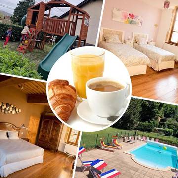 Chambre d’hôte pour 4 personnes, avec piscine ainsi que jardin et vue, animaux acceptés à Fleurieu-sur-Saône