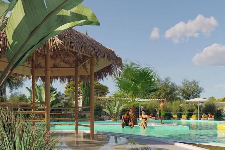 Camping pour 5 personnes, avec jacuzzi et piscine ainsi que terrasse et bassin pour enfant, animaux acceptés au Le Grau-du-Roi - 2