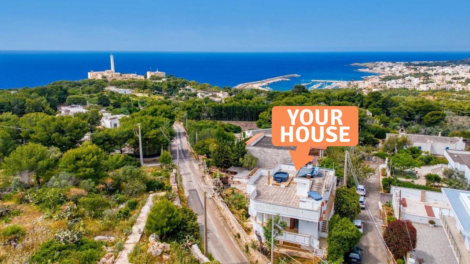 Graziosa casa con vista mare e vasca idromassaggio in Leuca, Castrignano del Capo