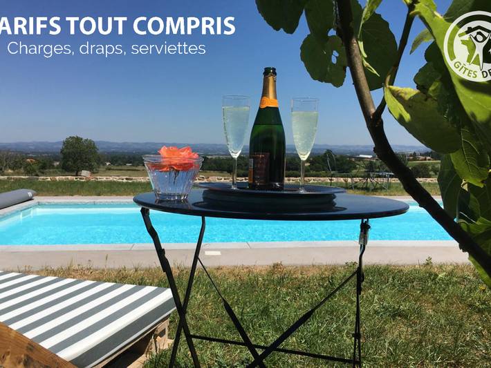 Gîte pour 2 personnes, avec Jardin et Piscine