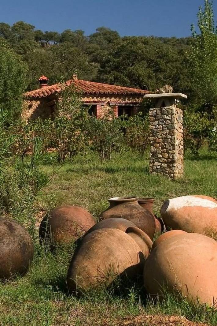 Casa rural para 2 personas, con jardín además de piscina y terraza, Se admiten mascotas en Alájar