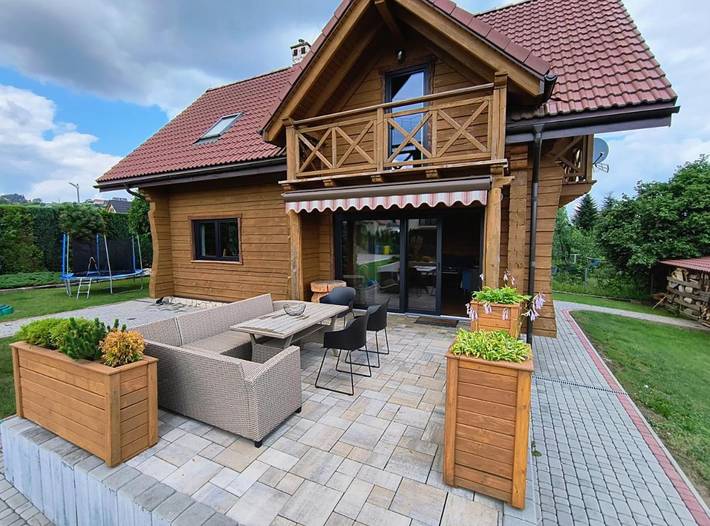 Domek letniskowy dla 6 osób, z Balkon i Jacuzzi oraz Taras i Ogród w Polańczyk