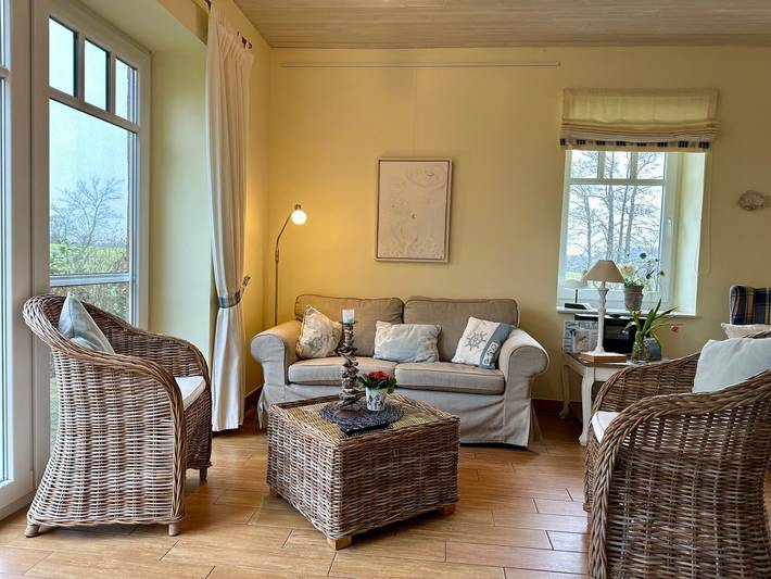 Ferienwohnung für 4 Personen, mit Terrasse und Garten sowie Ausblick in Rieseby