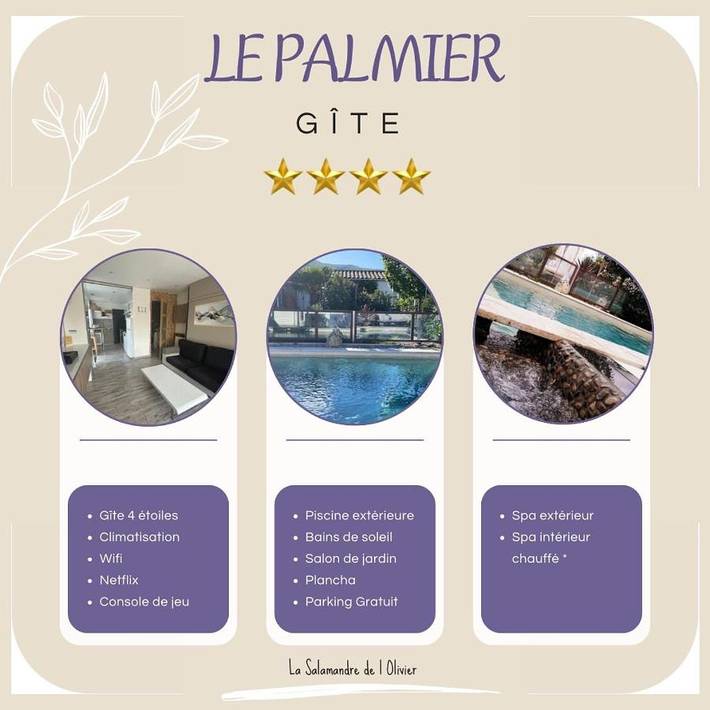 Appartement de vacances pour 2 personnes, avec jacuzzi ainsi que jardin et piscine