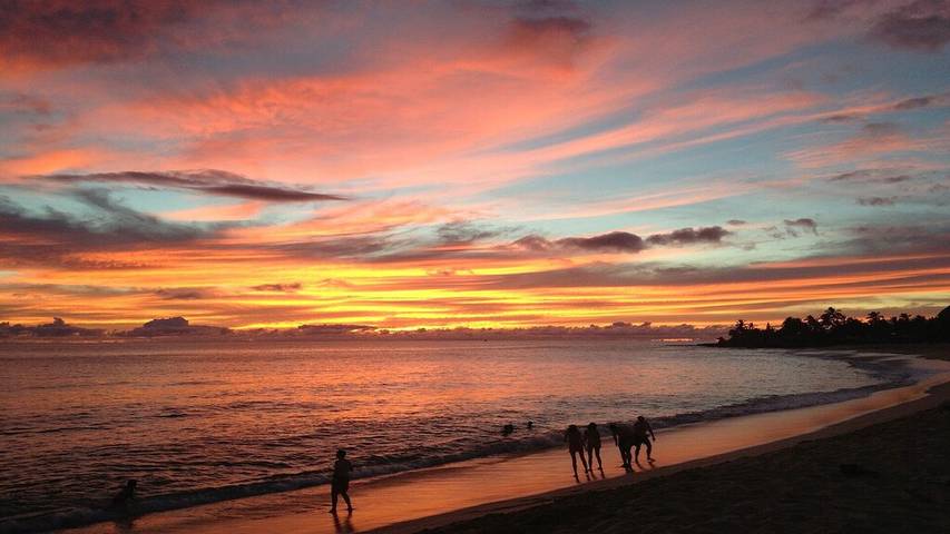 Vacation rental for 2 people, with pool and hot tub as well as balcony and garden in Waikiki