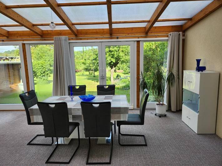 Ferienhaus für 8 Personen, mit Terrasse und Garten sowie Ausblick in Chorin