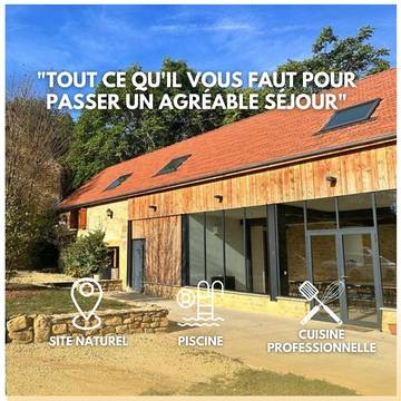 Location de vacances pour 20 personnes, avec jardin ainsi que vue et piscine à Groléjac