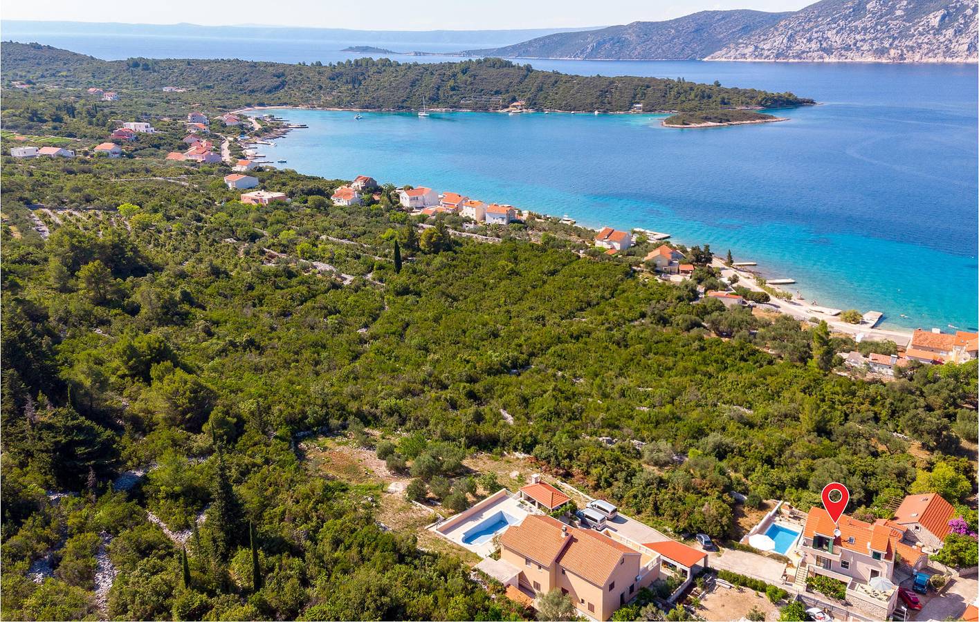 Gezellig appartement aan zee met zwembad, wifi en terras – op 1000 meter van het strand in Kneza, Korcula