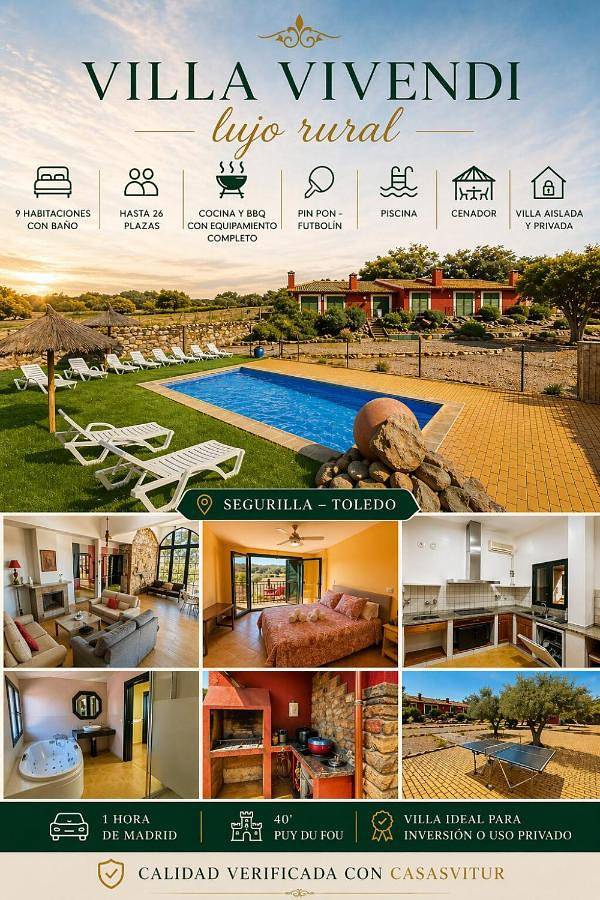 Casa rural para 26 personas, con Balcón y Terraza además de Jardín y Piscina en Sotillo de las Palomas
