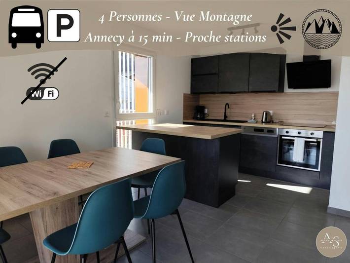 Gîte pour 4 personnes, avec terrasse à Charvonnex