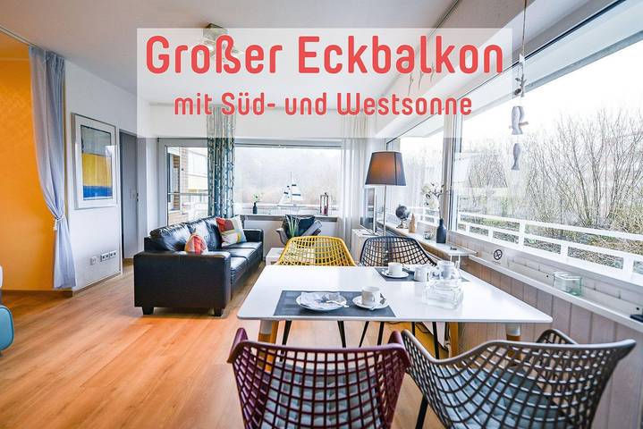 Ferienwohnung für 4 Personen, mit Balkon und Sauna sowie Ausblick in Sahlenburg