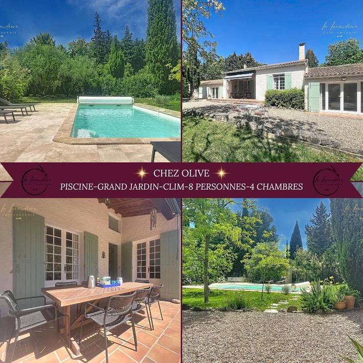 Appartement de vacances pour 8 personnes, avec jardin et piscine