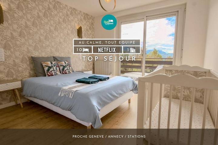 Appartement de vacances pour 10 personnes, avec jardin et vue