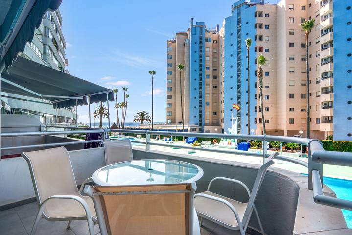 Appartement de vacances pour 4 personnes, avec Balcon ainsi que Jardin et Bassin pour enfant