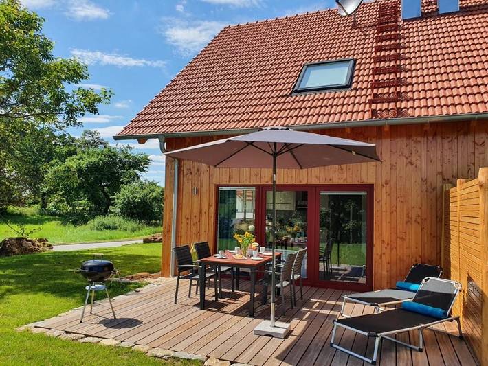 Ferienhaus für 4 Personen, mit Balkon und Terrasse sowie Garten und Sauna in Wiesenttal