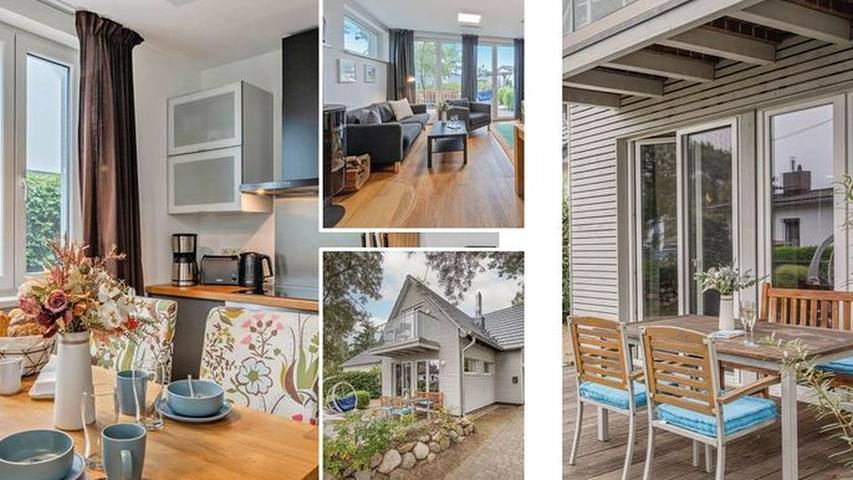 Ferienhaus mit Meerblick für 6 Personen, mit Balkon im Stettiner Haff