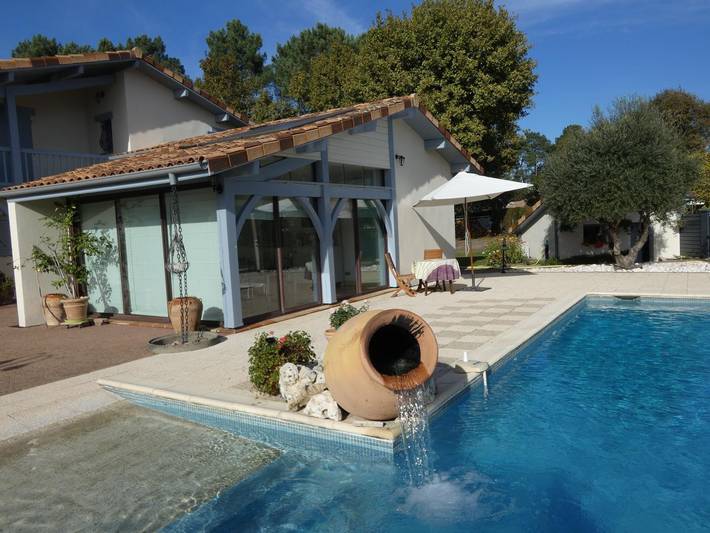 Casa de huéspedes para 2 personas, con Terraza y Jardín además de Piscina y Vistas en Landes