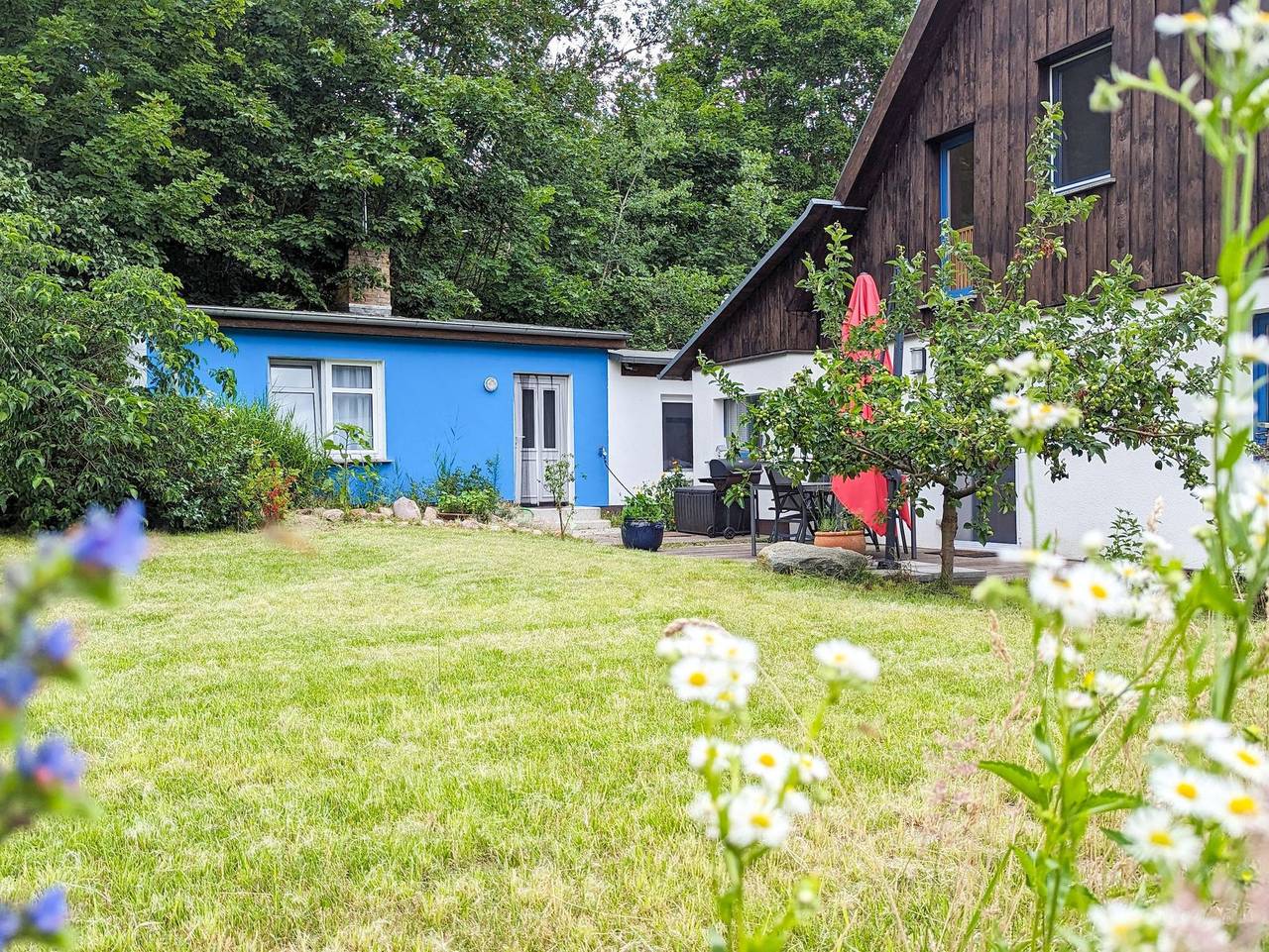 Kamminke, Reetdachhaus in Kamminke, Usedom