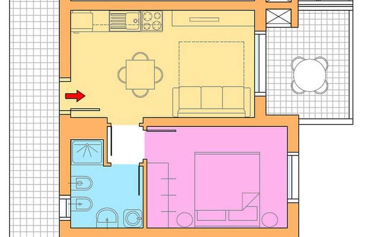 Gîte pour 4 personnes, avec piscine et balcon, adapté aux familles à Caorle - 2