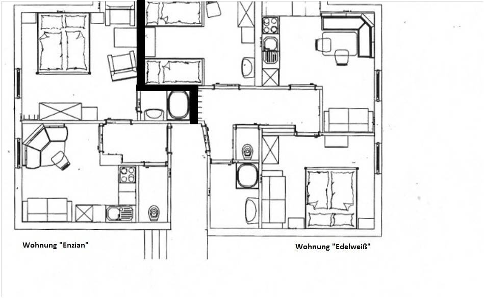 Ganze Ferienwohnung, Apartment/1 Schlafraum/Dusche, Wc in Göriach, Bundesland Salzburg