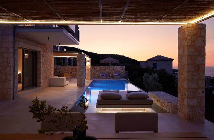 Villa voor 4 personen, with balkon and uitzicht op zee as well as zwembad and tuin in Agios Nikitas