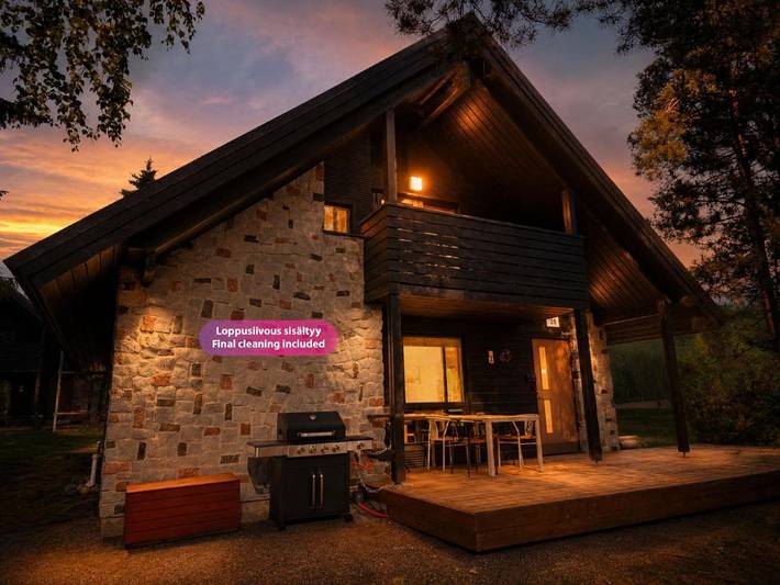 Ferienhaus für 6 Personen, mit Whirlpool und Terrasse sowie Sauna und Ausblick
