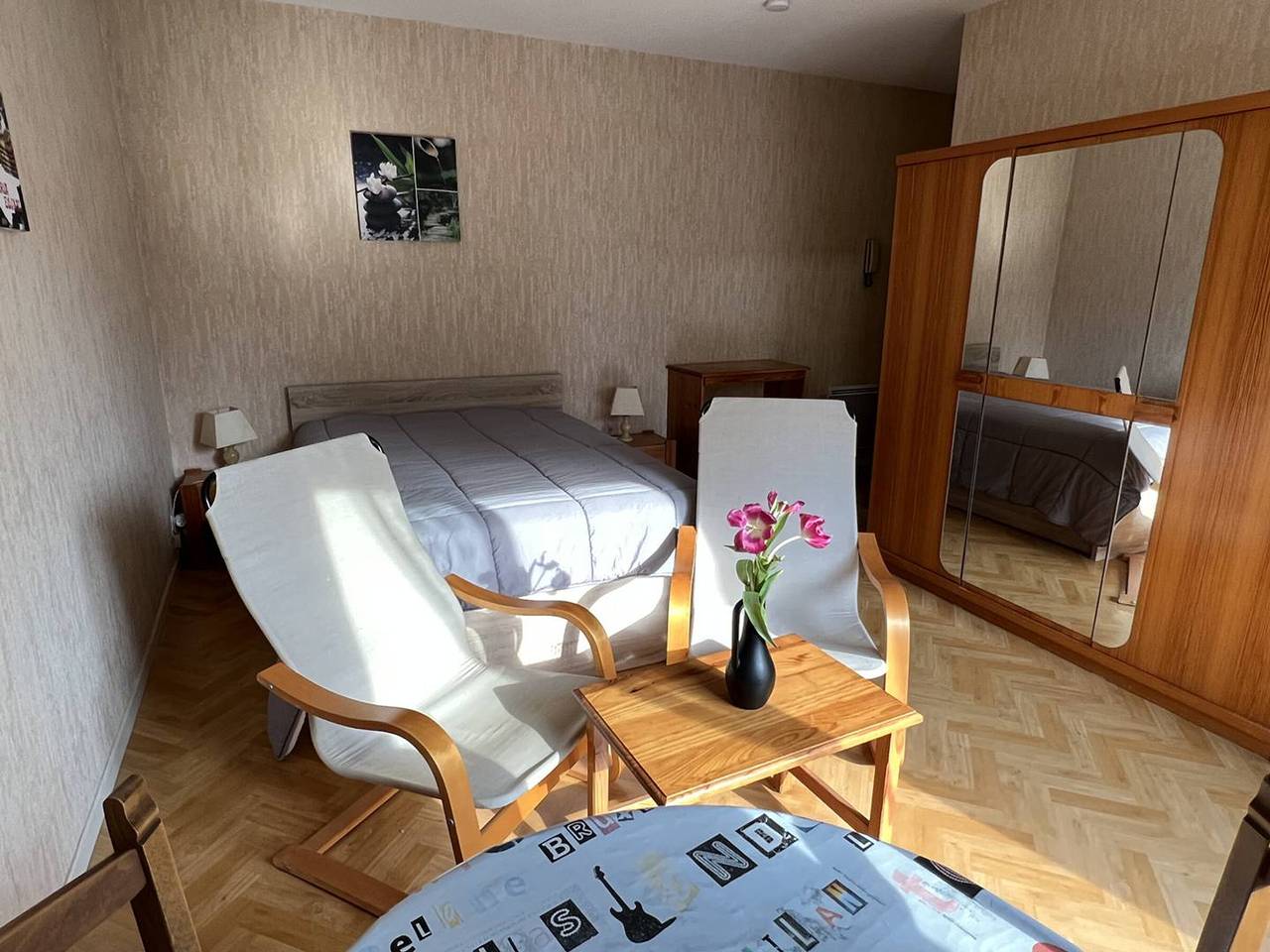 Entire apartment, Cambo-les-Bains: Bright T1 Bis with balcony, parking, pets allowed in Cambo-les-Bains, Bayonne region