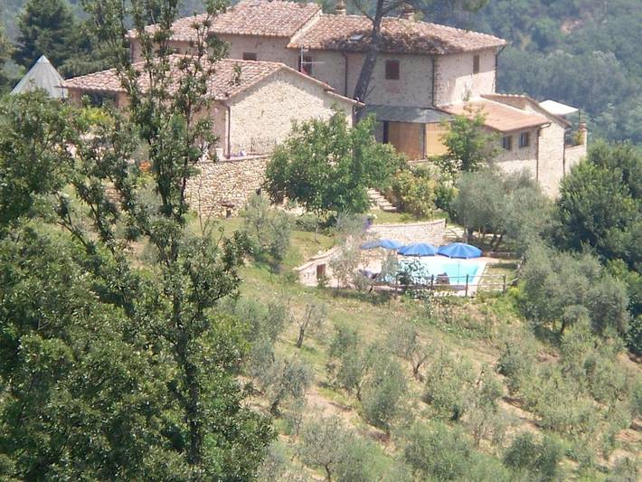 Maison de campagne pour 2 personnes, avec Terrasse ainsi que Jardin et Piscine dans Sant'Andrea in Percussina