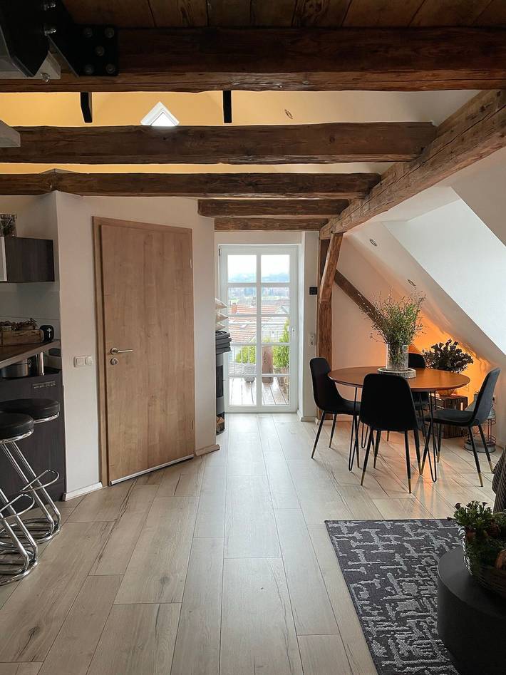 Appartement entier, Appartement 'Rosenzauber Loft' avec jardin privé, balcon et Wi-Fi in Weißenstadt, Arrondissement de Wunsiedel im Fichtelgebirge