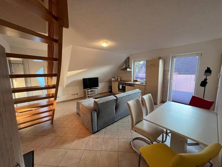 Ferienwohnung für 5 Personen, mit Balkon und Terrasse sowie Ausblick in Eldena (Ostsee)