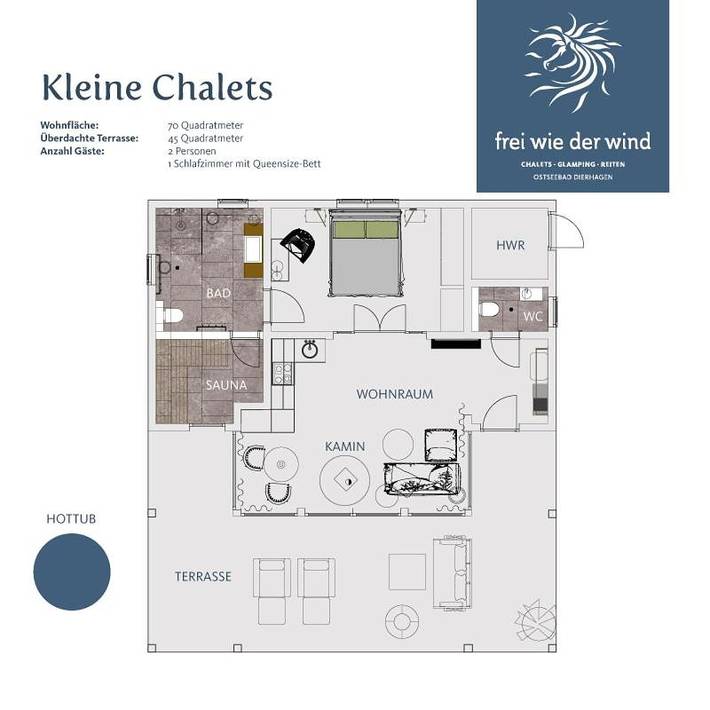 Ferienhaus für 2 Personen, mit Garten und Sauna sowie Ausblick, mit Haustier in Dierhagen - 4
