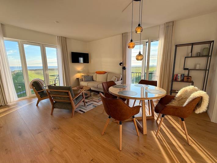 Ferienwohnung für 4 Personen, mit Seeblick und Ausblick sowie Balkon in Biikebrennen