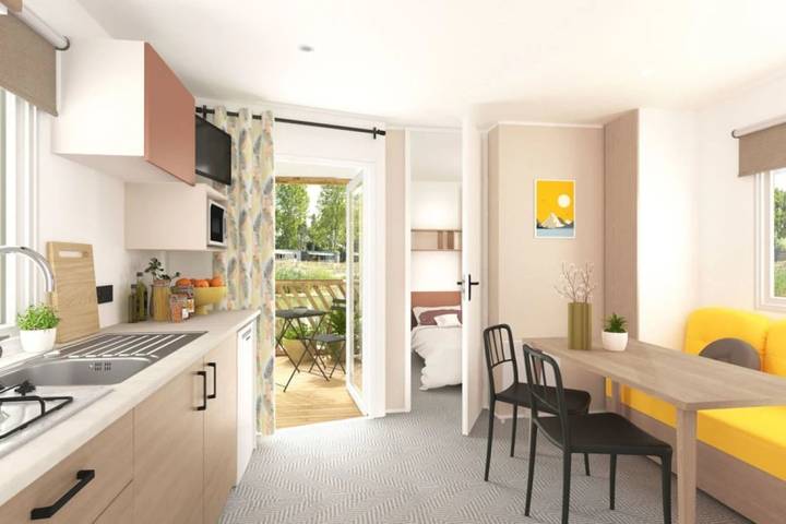 Mobil home pour 4 personnes, avec bassin pour enfant ainsi que jacuzzi et sauna à Aramits - 4