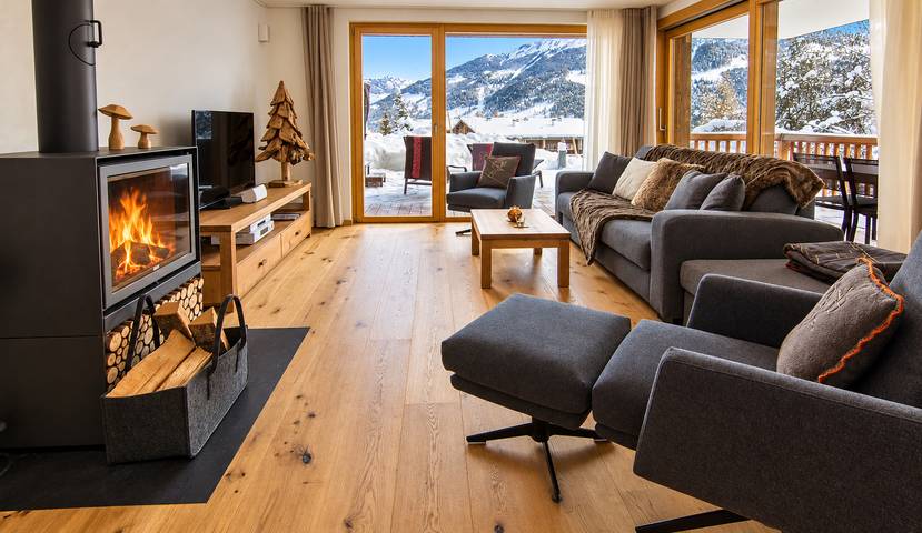 Ferienwohnung für 5 Personen, mit Balkon/Terrasse und Terrasse sowie Whirlpool und Sauna in Grimentz