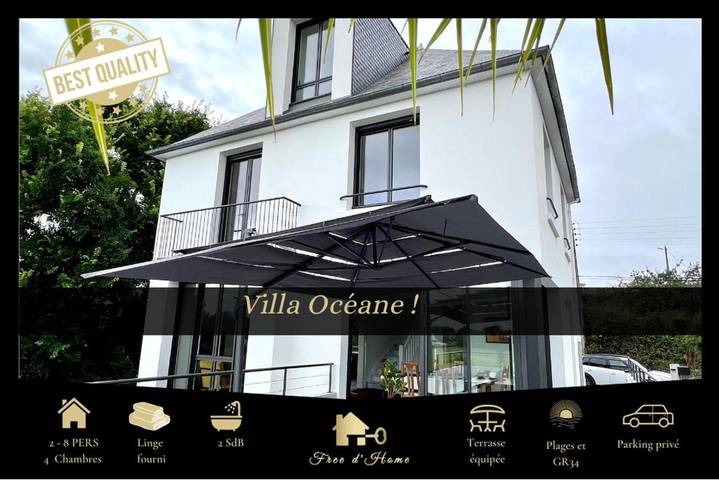 Cottage pour 8 personnes, avec jardin et vue dans Port du Bas-Pouldu