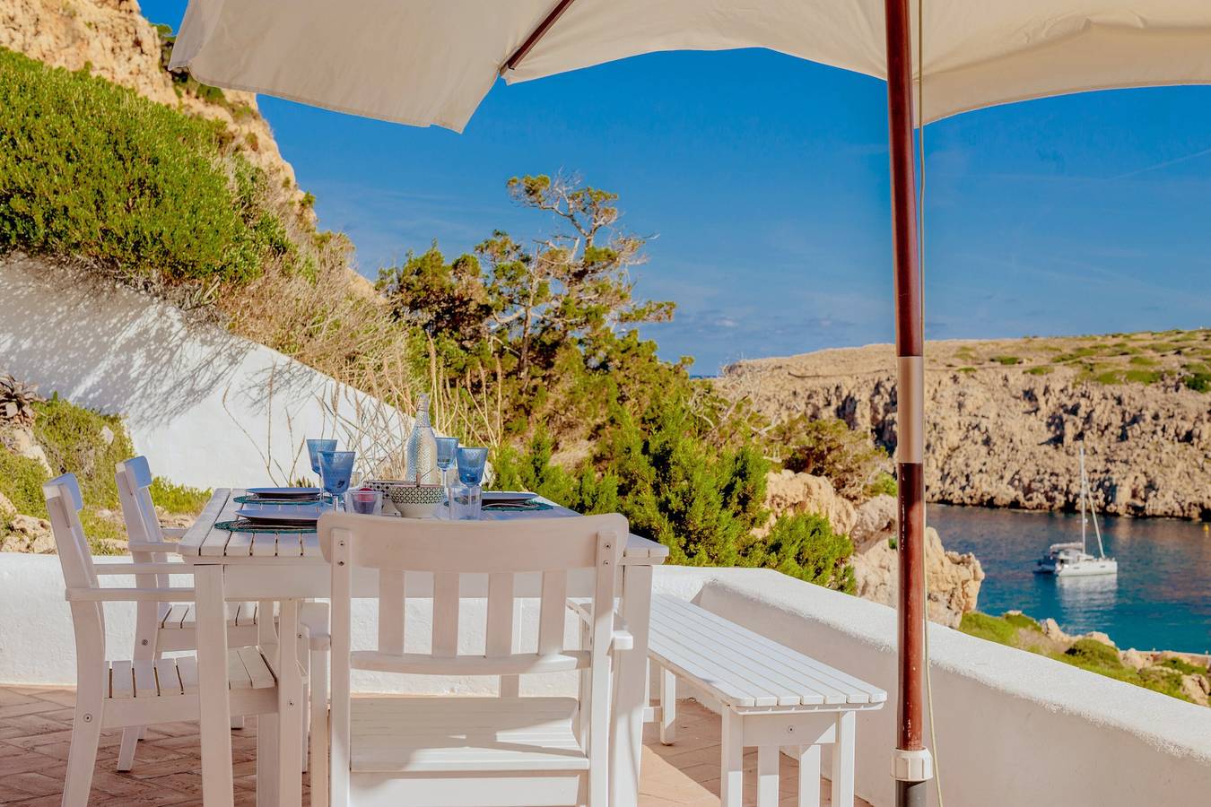 Casa de vacaciones "Vacaciones en Cala Morell" que admite mascotas, con vistas al mar y jardín in Cala Morell, Ciudadela
