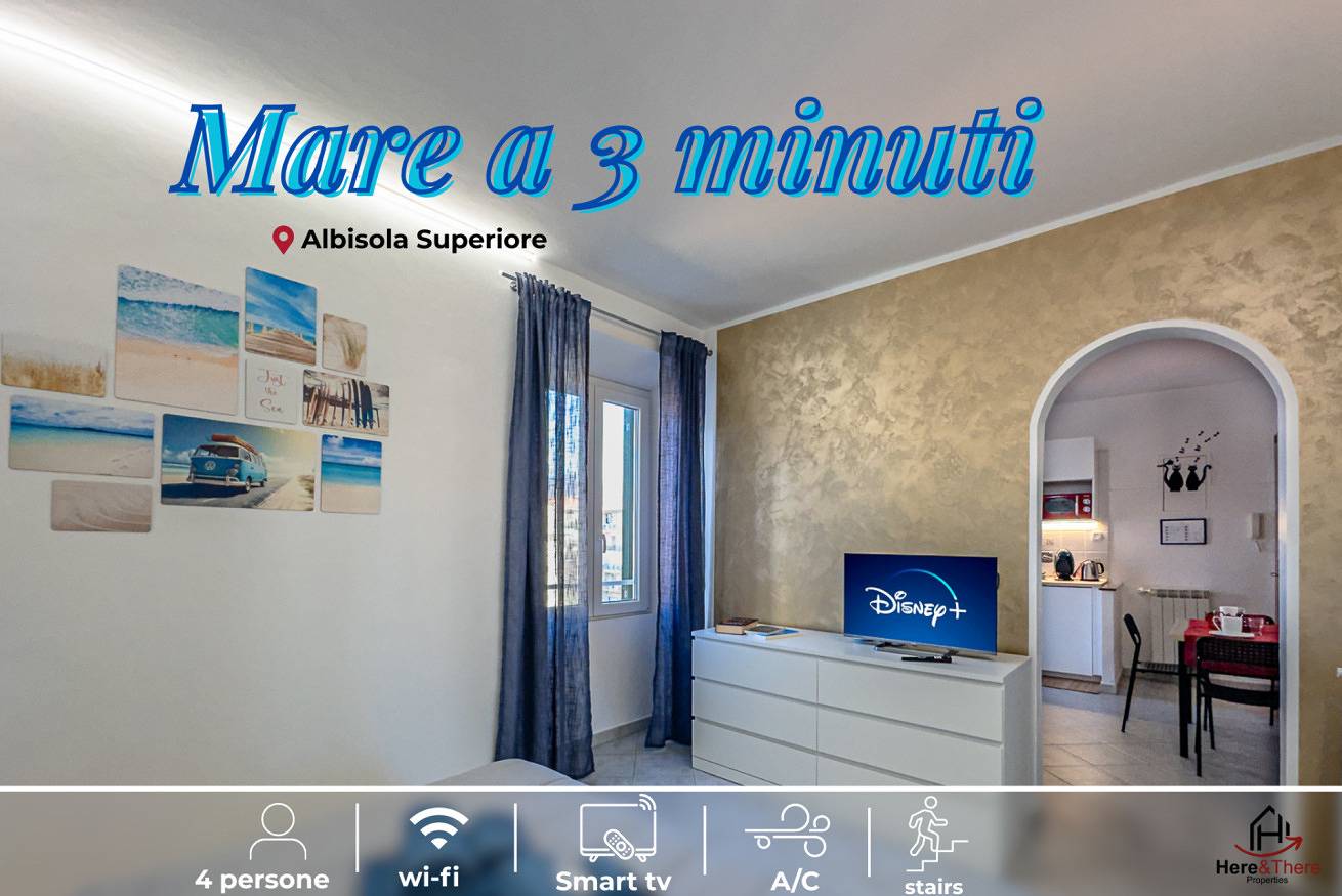 Ganze Wohnung, [Meer 3m] Züge 8m • A/C • Gratiswlan in Bagni Lido della Palma, Albisola Superiore