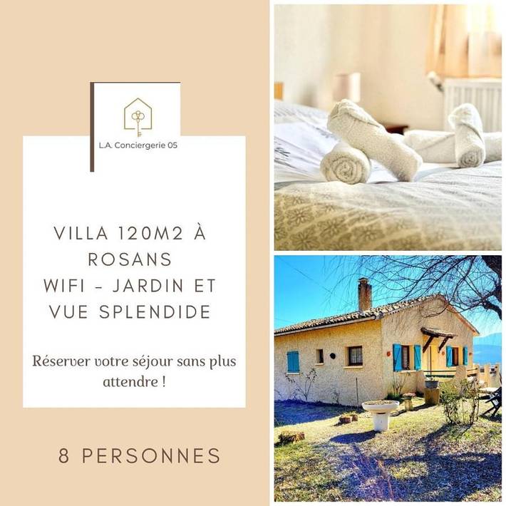 Gîte pour 8 personnes, avec jardin et vue à Rosans