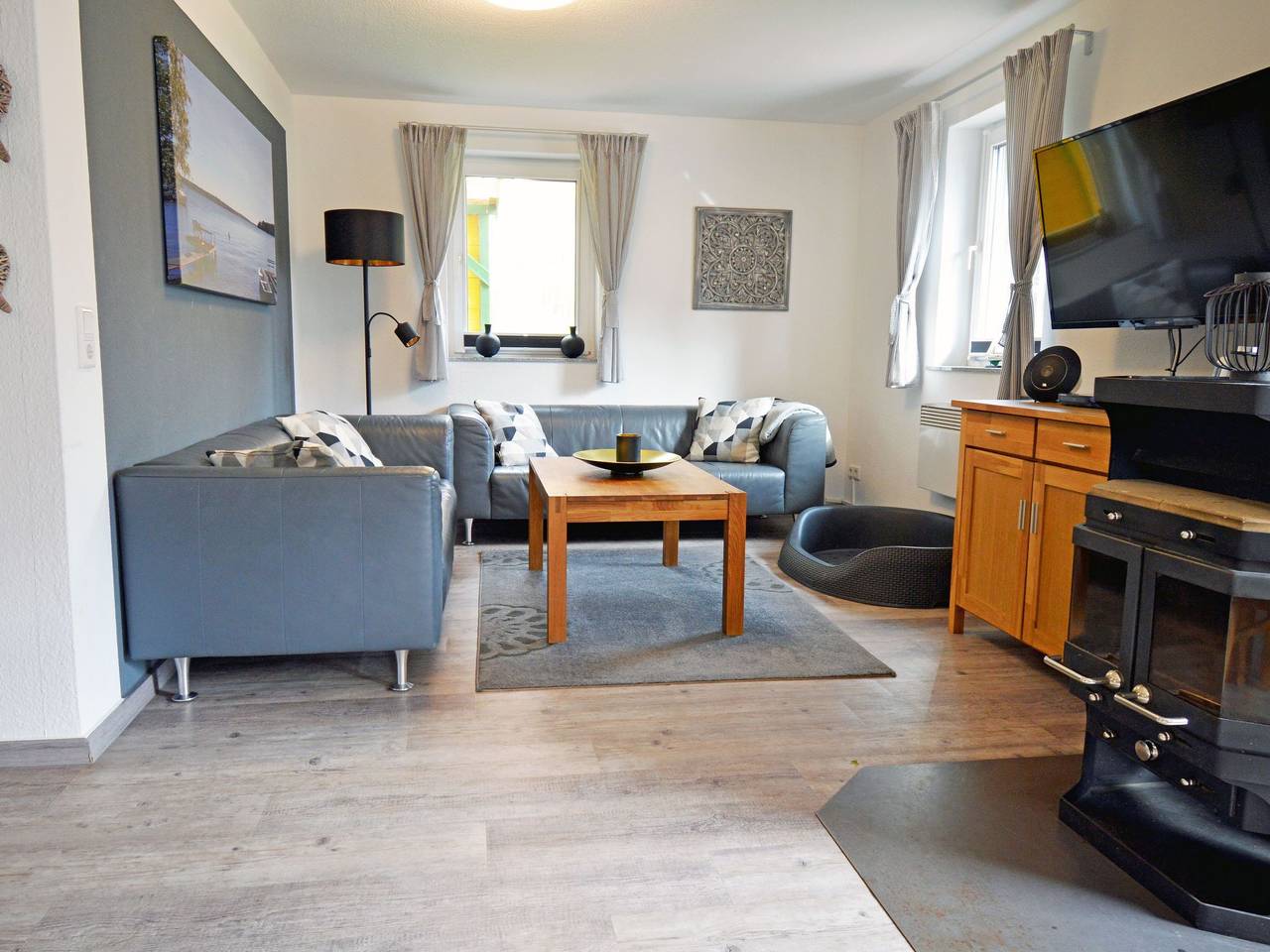 Mit Hund in Zislow, Plauer See