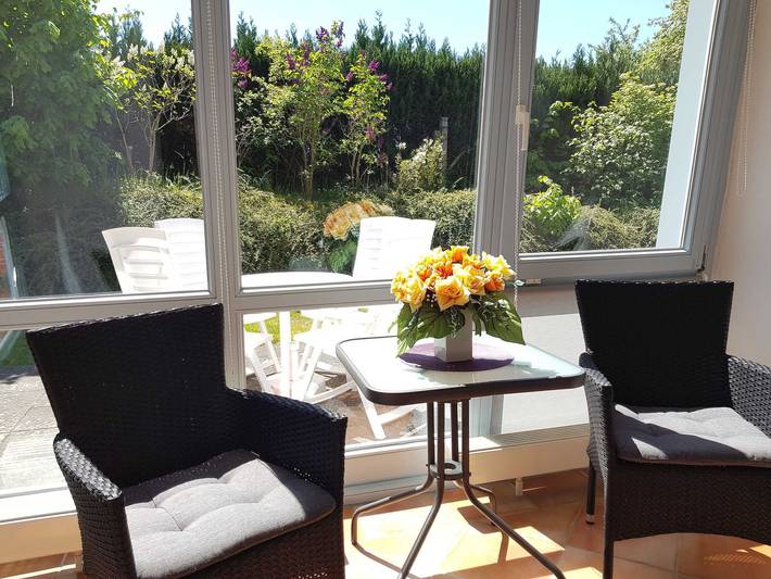 Ferienwohnung für 3 Personen, mit Seeblick und Garten sowie Terrasse