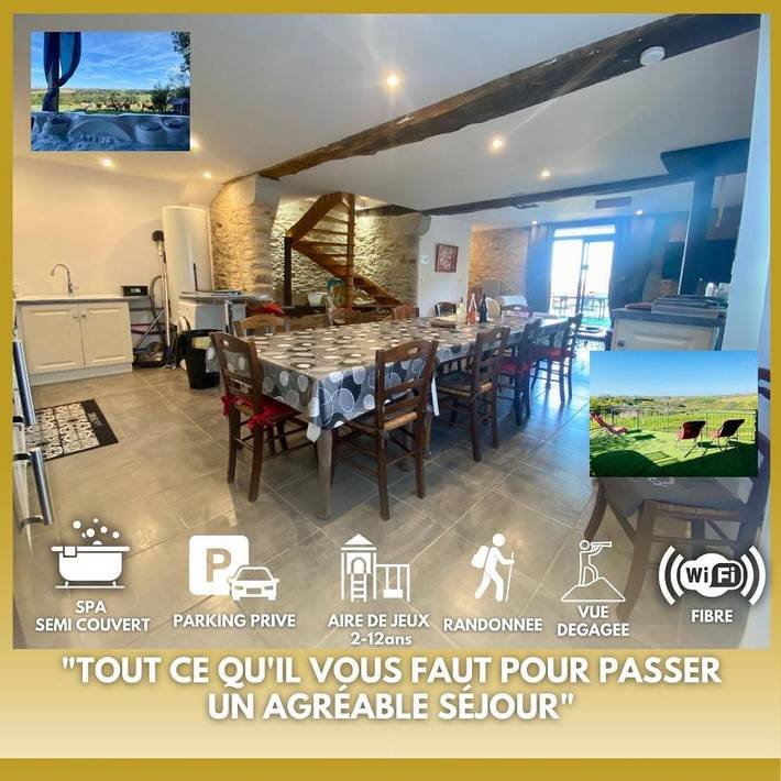 Location de vacances pour 8 personnes, avec vue ainsi que bassin pour enfant et jardin à Villefranche-d'Albigeois