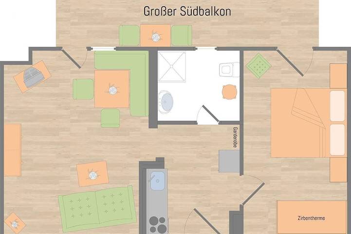 Bauernhof für 2 Personen, mit Garten und Balkon