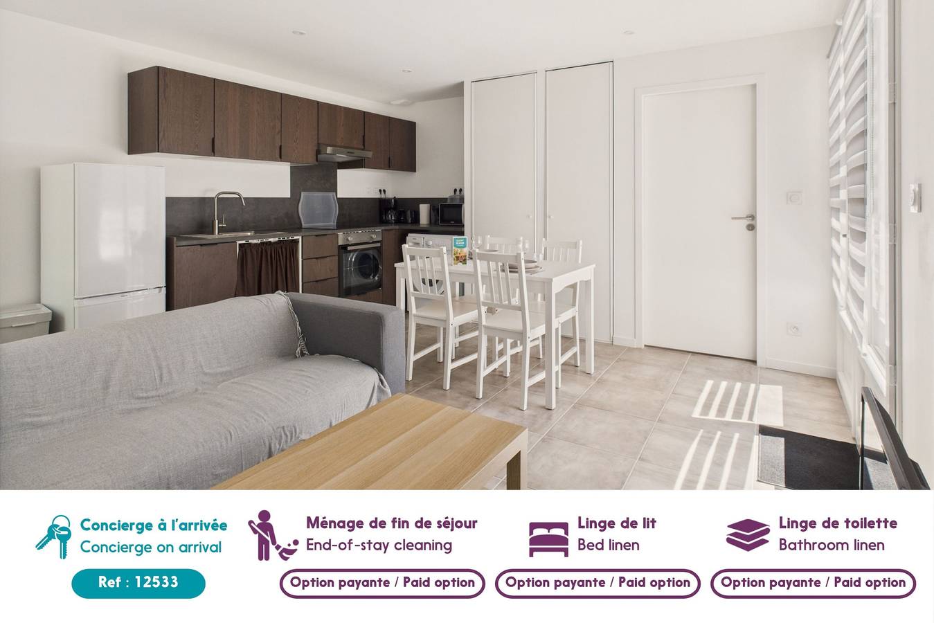 Ganze Wohnung, Apartment für 2 in St-Jean-de-Mont mit Garten in Saint-Jean-de-Monts, Vendée
