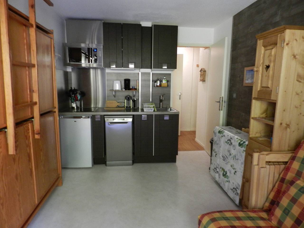 Appartement entier, Studio 3 pers, face pistes, balcon, Le Pleynet in La Ferrière, Le Pleynet Les Sept Laux