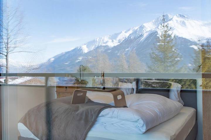 Ferienwohnung für 4 Personen, mit Balkon und Terrasse sowie Sauna und Ausblick in Telfs