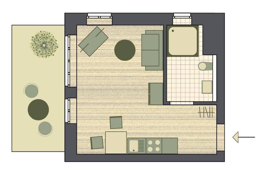 Ganze Wohnung, Schönes 1-Zimmer-Apartment mit Terrasse nach Westen - nur 100 m zum Inselstrand! in Wangerooge