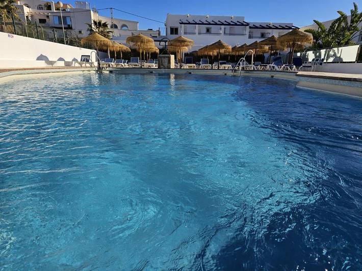 Appartamento per 3 persone, con Balcone e Terrazza nonché Giardino e Piscina a Mojácar Playa