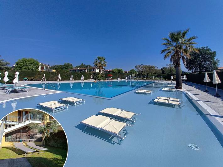 Ferienwohnung für 4 Personen, mit Balkon und Terrasse sowie Garten und Pool in Colà