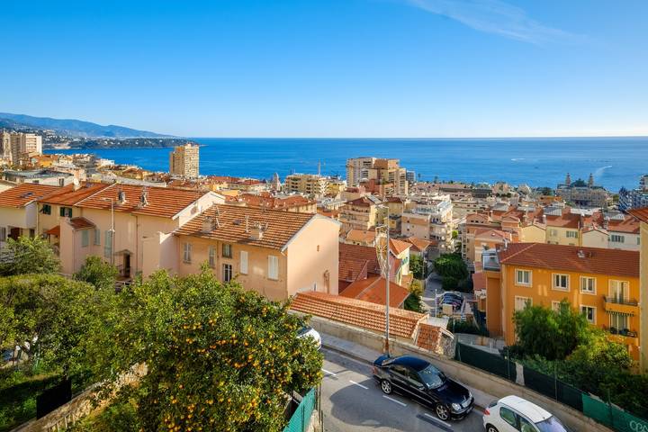 Appartamento intero, Appartamento di vacanza 'De luxe Bluesky' con terrazza, balcone e Wi-Fi in Beausoleil, Costa mediterranea (Francia)